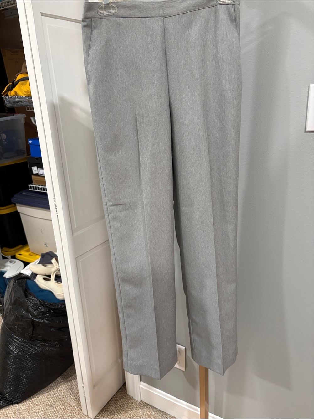 Alfred Dunner Gray Straight-Leg Dress Trousers